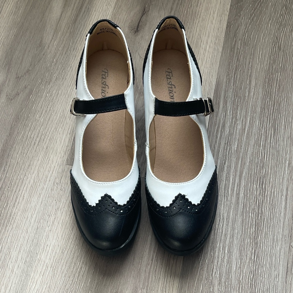 Black and White Mary Jane Shoes